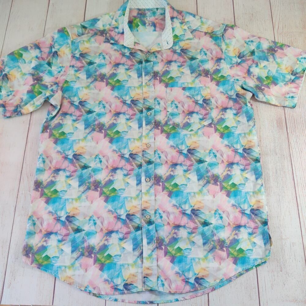 Marcello Sport silky button camp shirt sz XL